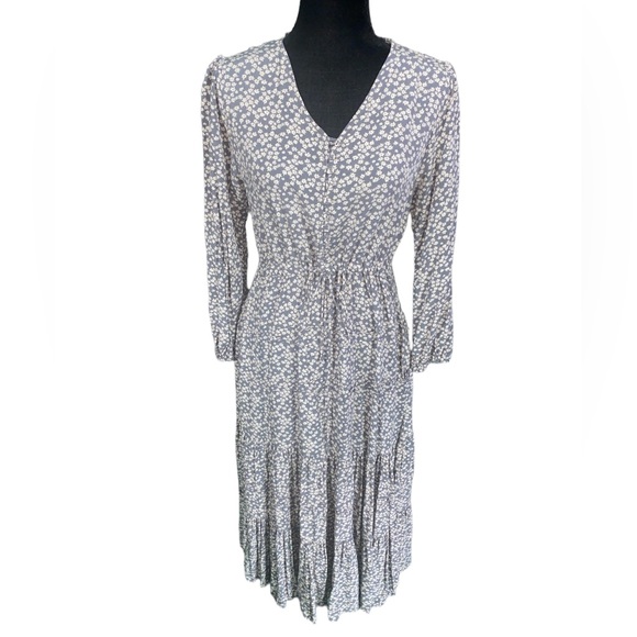 Boho prairie long sleeve floral ruffled maxi dress size 10 by Sweetsalt - Picture 1 of 8